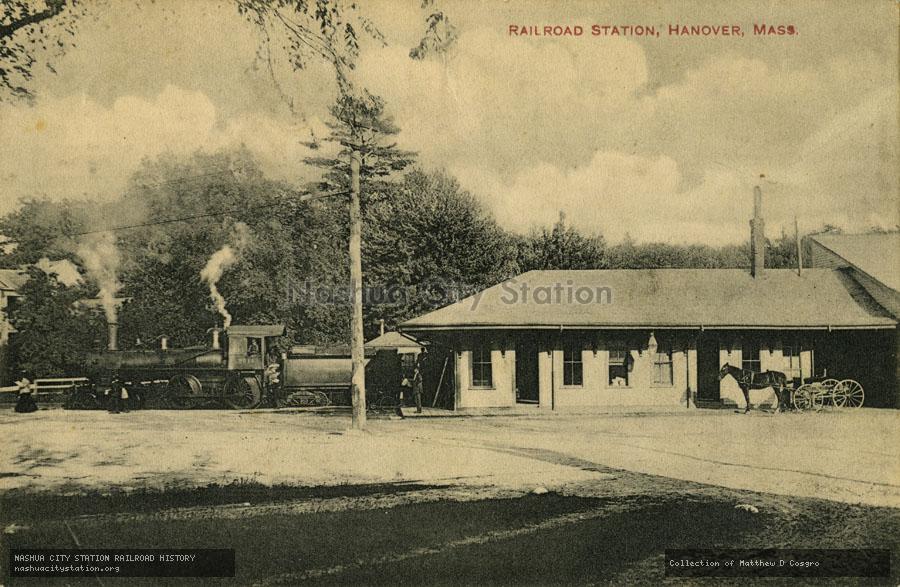 Postcard: Railroad Station, Hanover, Massachusetts